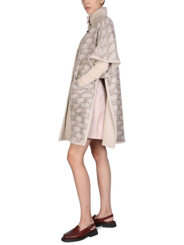 Zenica Reversible Wool Cape Coat Beige - MAX MARA - BALAAN 3