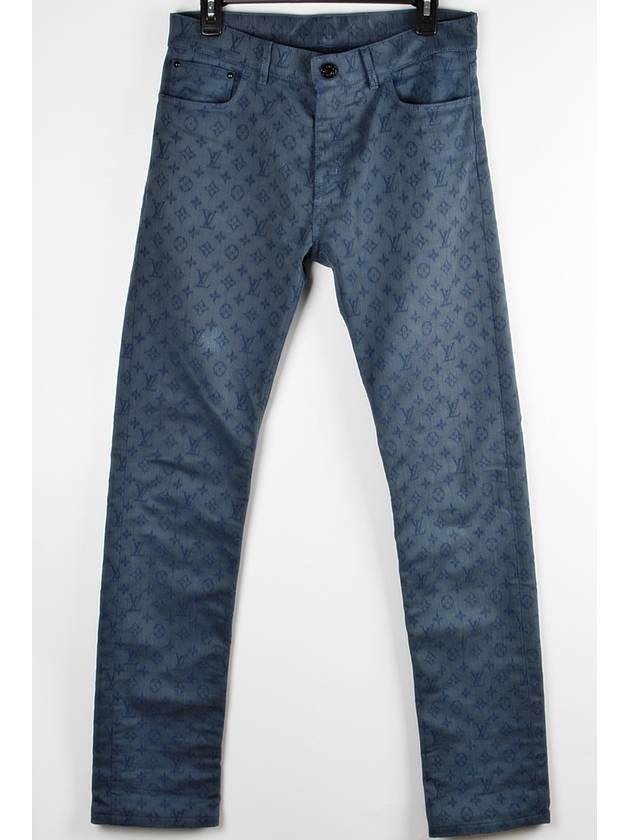 LV logo pattern denim pants blue - LOUIS VUITTON - BALAAN 1