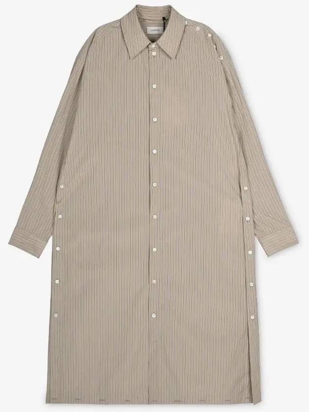 Women's Playful Striped Shirt Midi Dress Rose Beige - LEMAIRE - BALAAN 3