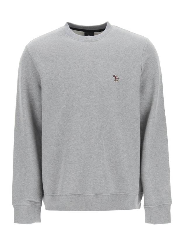 Zebra Patch Cotton Sweatshirt Grey - PAUL SMITH - BALAAN 1