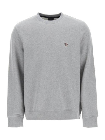 Zebra Patch Cotton Sweatshirt Grey - PAUL SMITH - BALAAN 1