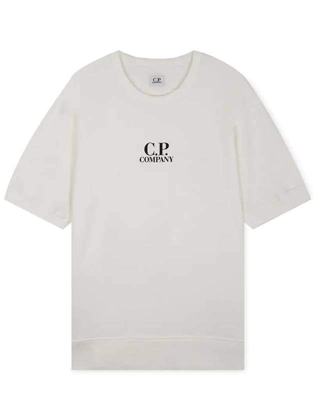 Men's Logo Print Crew Neck Cotton Short Sleeve T-Shirt White - CP COMPANY - BALAAN 4