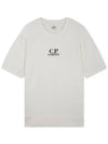 Men's Logo Print Crew Neck Cotton Short Sleeve T-Shirt White - CP COMPANY - BALAAN 2