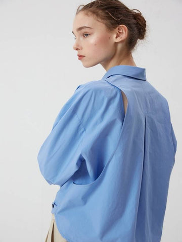 Back cutout wave ham shirt BLUE - REAL ME ANOTHER ME - BALAAN 1