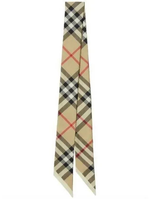 Skinny Check Silk Scarf Archive Beige - BURBERRY - BALAAN 2