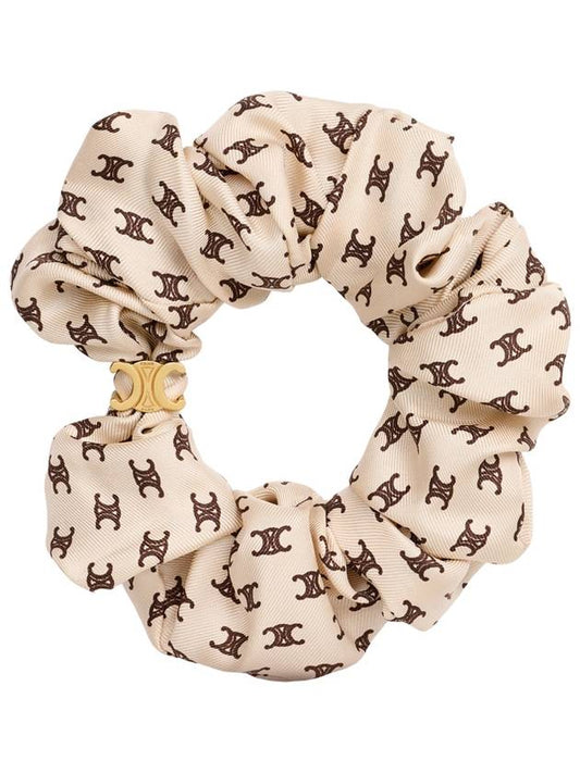 Vanilla Chestnut Silk Mini Triomphe Scrunchie 461DK2SIB 18LV - CELINE - BALAAN 1