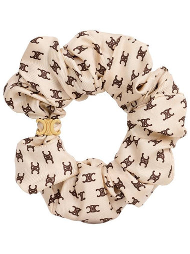 Mini Triomphe Silk Scrunchy Vanilla - CELINE - BALAAN 1