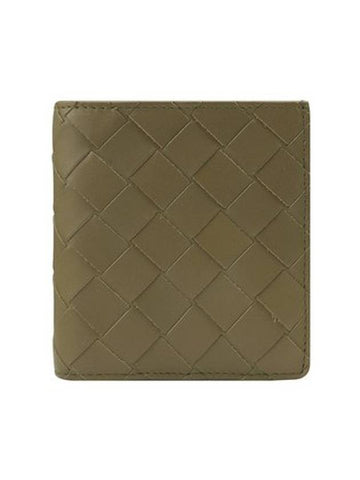 Intrecciato Slim Half Wallet Mud - BOTTEGA VENETA - BALAAN 1