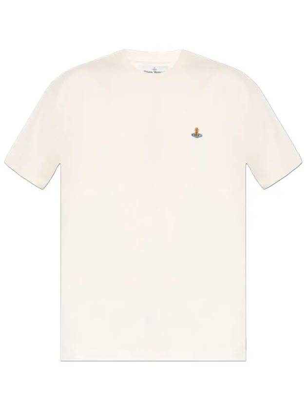 ORB Logo Cotton Short Sleeve T-Shirt Beige - VIVIENNE WESTWOOD - BALAAN 2