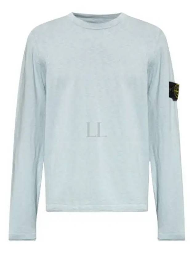 Compass Badge Ribbed Cotton Knit Top Sky Blue - STONE ISLAND - BALAAN 2