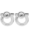 Gancini Crystal Small Earrings Silver - SALVATORE FERRAGAMO - BALAAN 6