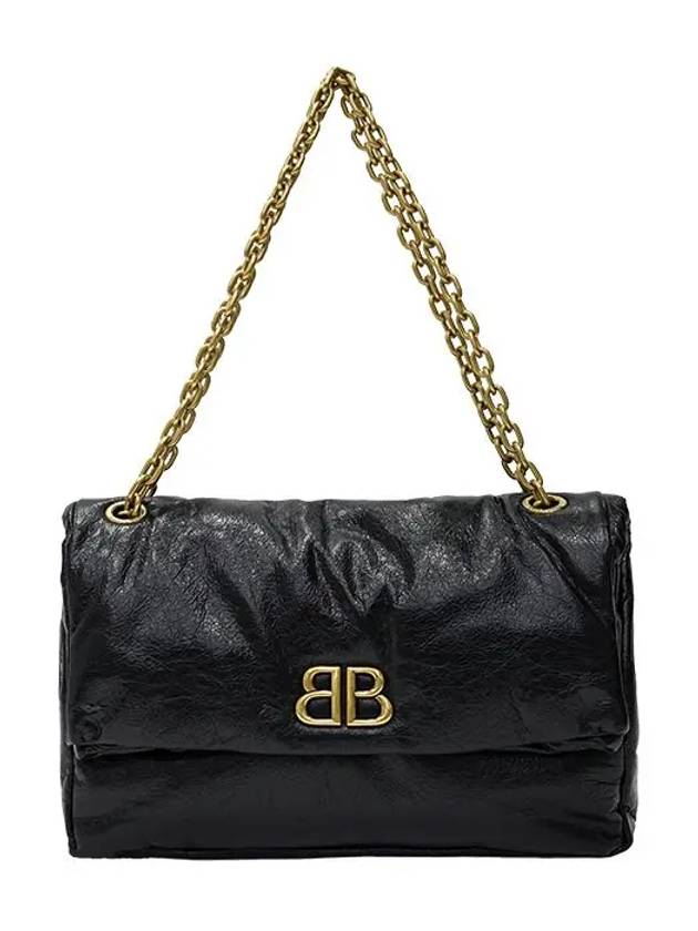 Monaco Chain Strap Shoulder Bag Black - BALENCIAGA - BALAAN 2