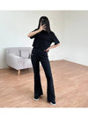 High Waist Rib Jersey Track Pants Black - NIKE - BALAAN 5