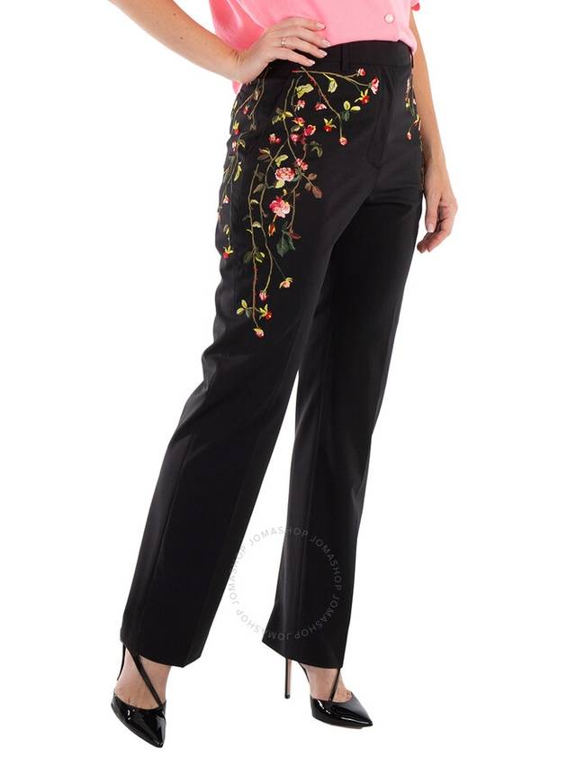 Burberry Kiana Floral Embroidered Wool-Blend Pants, Brand Size 8 (US Size 6) - BURBERRY - BALAAN 3