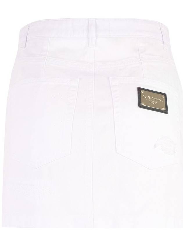 Short Skirt F4CPKDG8JQ6 S9001 WHITE - DOLCE&GABBANA - BALAAN 3