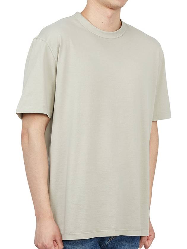 Men's Back Logo Label Cotton Short Sleeve T-Shirt Beige - TEN C - BALAAN 4