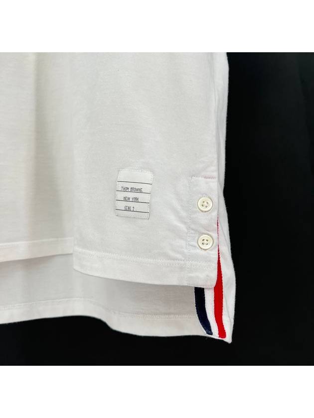 Pocket three stripe short sleeve t shirt white size 2 - THOM BROWNE - BALAAN 6