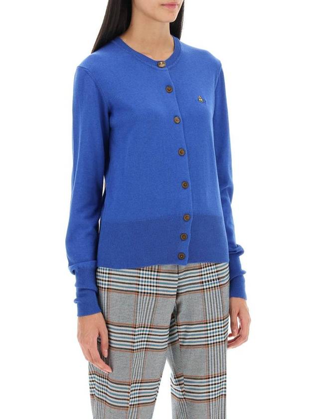 Bea Logo Cardigan Blue - VIVIENNE WESTWOOD - BALAAN 3