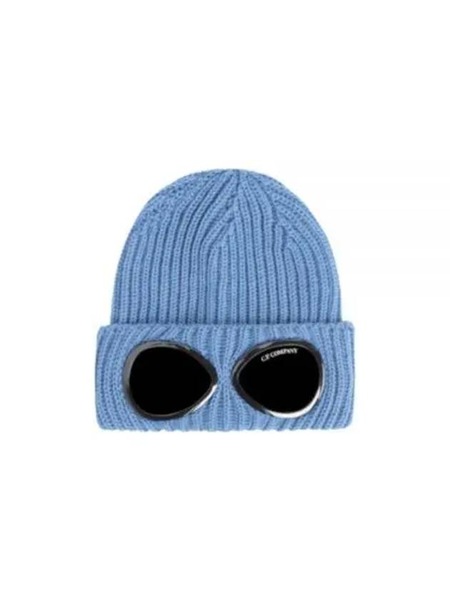 Signature Goggles Wool Beanie Blue - CP COMPANY - BALAAN 2