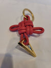 Gold Triangle Knot Key Holder Cranberry - BOTTEGA VENETA - BALAAN.