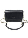 BT1045 Black Python Gold Chain WOC Flap Cross Bag - PRADA - BALAAN 1