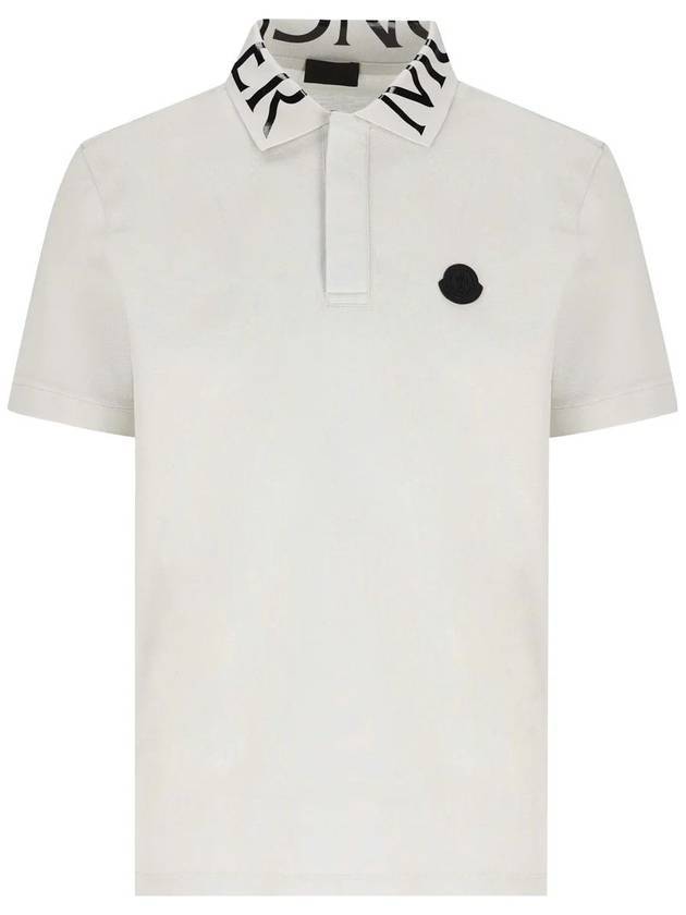 Men's Logo Collar PK Shirt White - MONCLER - BALAAN.