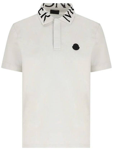 Men's Logo Collar Polo Shirt White - MONCLER - BALAAN 1