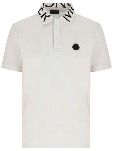 Men's Logo Collar Polo Shirt White - MONCLER - BALAAN 1