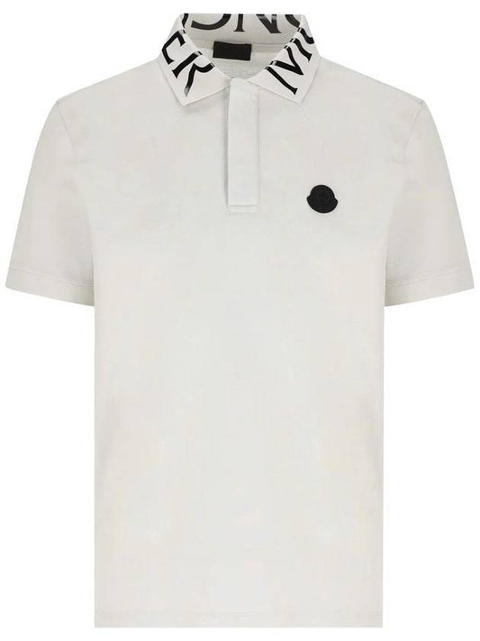 Men's Logo Collar PK Shirt White - MONCLER - BALAAN 1