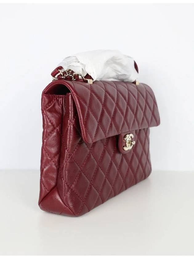 21K Classic Top Handle Burgundy Gold AS2802 - CHANEL - BALAAN 2