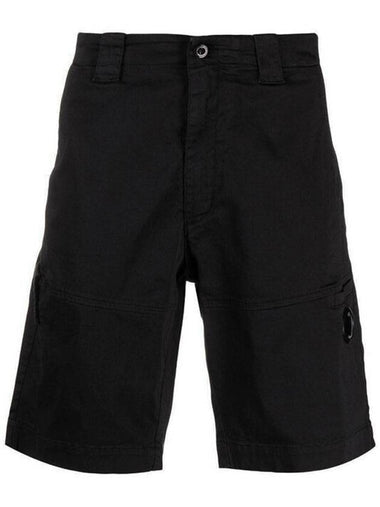 Wappen Patch Satin Stretch Half Shorts Black - CP COMPANY - BALAAN 1