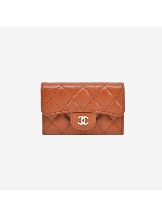 Classic Card Holder Grained Shiny Calfskin Gold Metal Light Brown - CHANEL - BALAAN 1