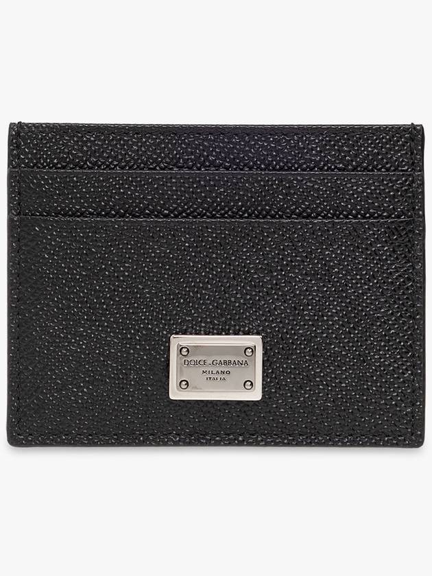 Metal Logo Calfskin Card Wallet Black - DOLCE&GABBANA - BALAAN 2