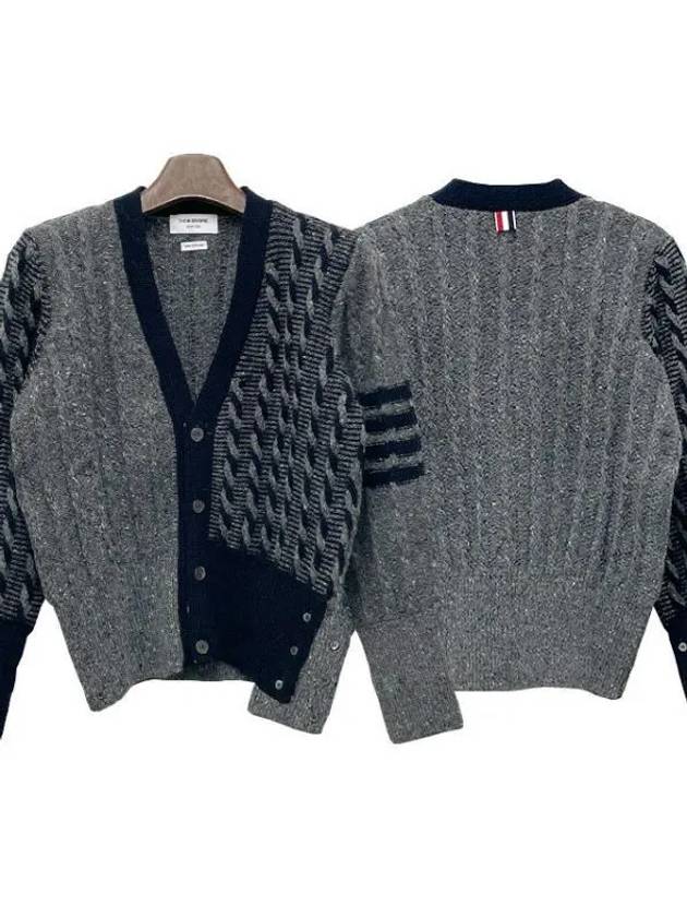 Diagonal Funmix Donegal Cable Cardigan 35817333 1095232 - THOM BROWNE - BALAAN 1