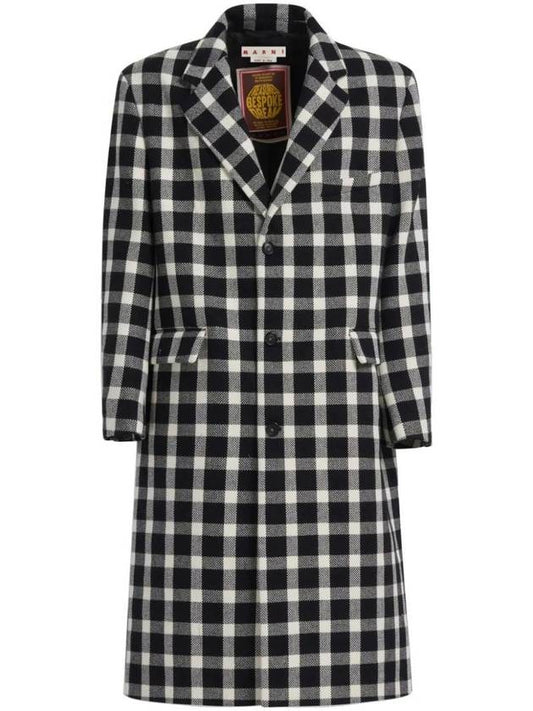 Check Pattern Tailored Wool Single Coat Black - MARNI - BALAAN 1