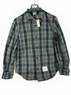 Tartan Snap Front Canvas Shirt Jacket Medium Grey - THOM BROWNE - BALAAN 2