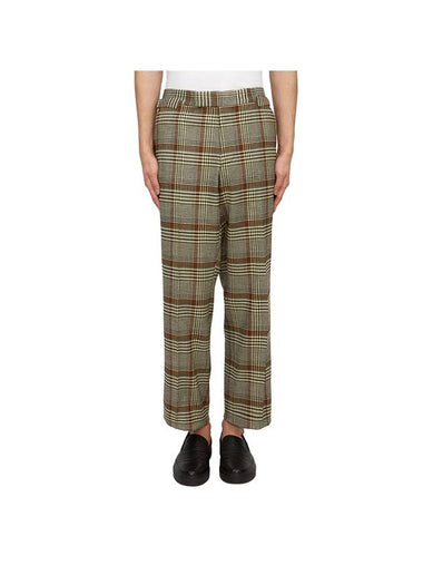 Sang Tartan Pattern Viscose Straight Wide Pants Green - VIVIENNE WESTWOOD - BALAAN 1