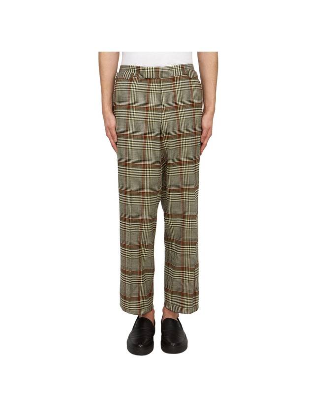 Sang Tartan Pattern Viscose Straight Wide Pants Green - VIVIENNE WESTWOOD - BALAAN 1