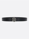 CD Circle Buckle Leather Belt Black - DIOR - BALAAN 2