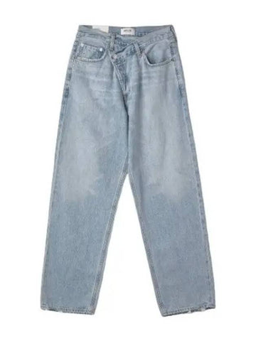 A Goldie Criss Cross Denim Pants Light Blue Jeans - AGOLDE - BALAAN 1
