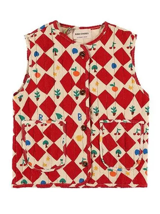 B224AC125 611 Harlequin Quilted Junior Vest 1139853 - BOBO CHOSES - BALAAN 1