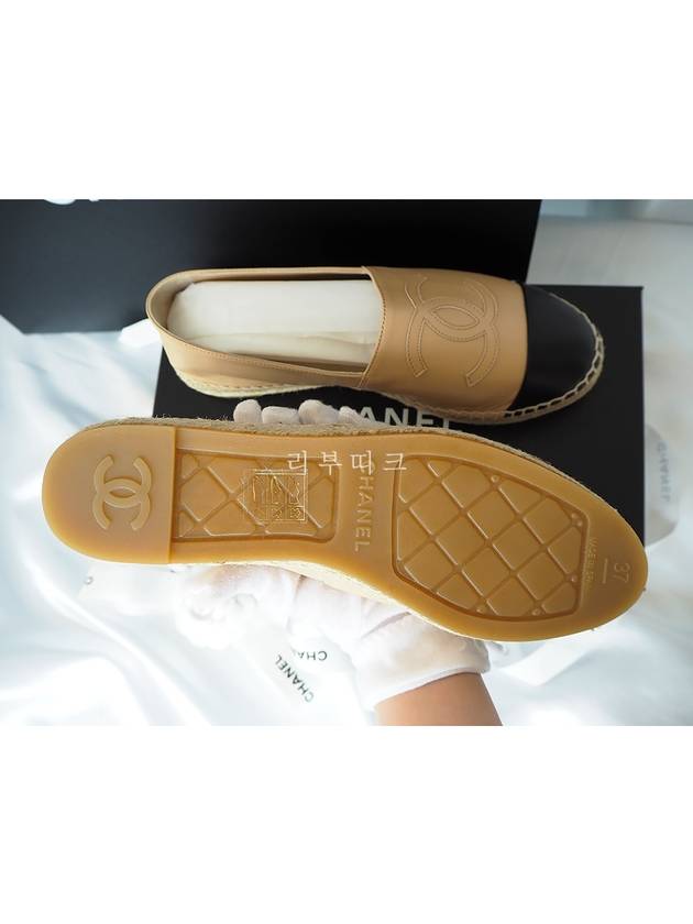 Lambskin Espadrilles Beige Black - CHANEL - BALAAN.