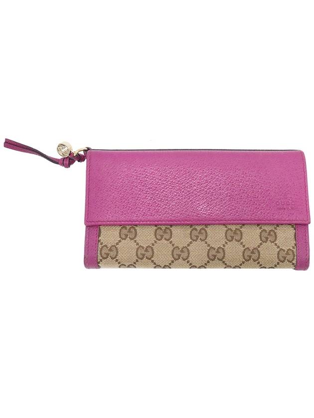 Women s Gucci 323396 GG logo jacquard pink leather trim long wallet gt Gangbuk used luxury goods - GUCCI - BALAAN 2