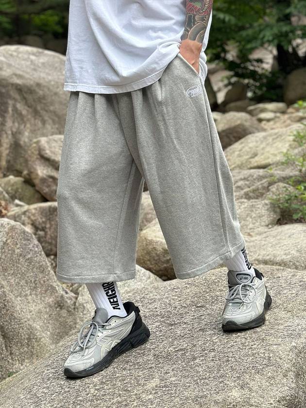 SWEAT TWO TUCK BERMUDA PANTS GRAY - PEACEOFMIND - BALAAN 1