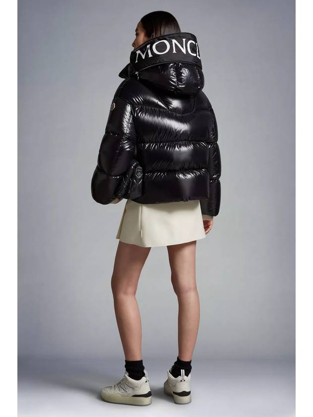 Huppe logo short down padded jacket black - MONCLER - BALAAN 3