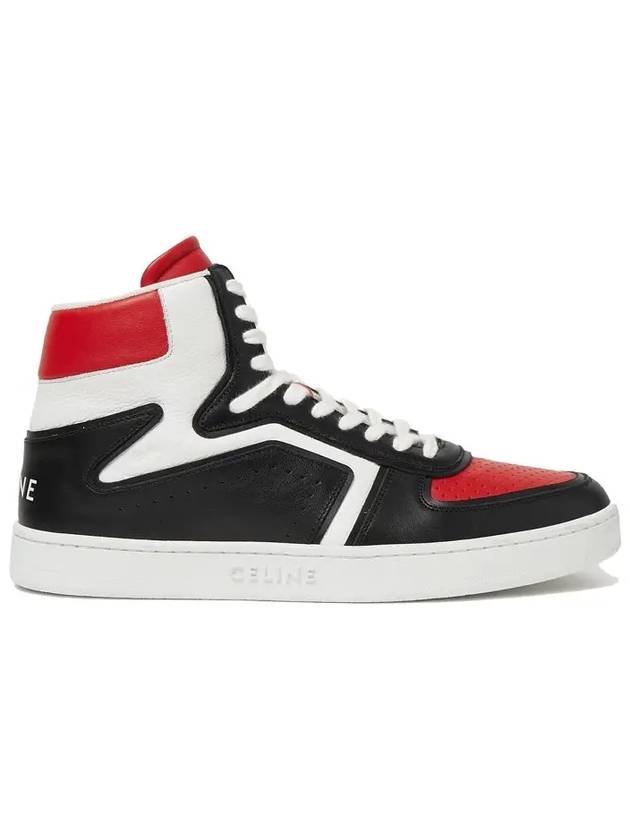 Men's Z Trainer High Top Sneakers Black Red - CELINE - BALAAN 4