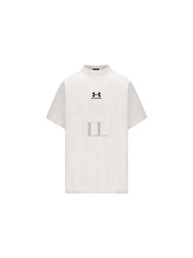 Embroidered Logo Short Sleeve T-Shirt Grey - BALENCIAGA - BALAAN 2