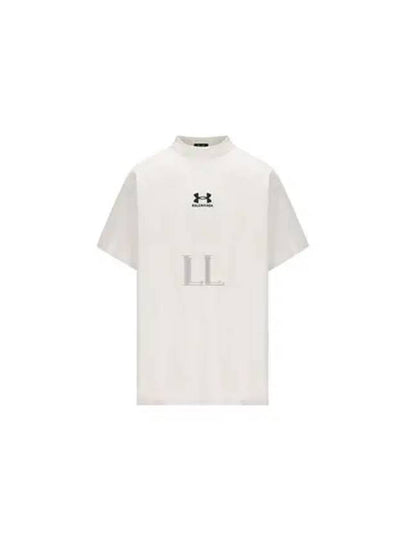 Embroidered Logo Short Sleeve T-Shirt Grey - BALENCIAGA - BALAAN 2