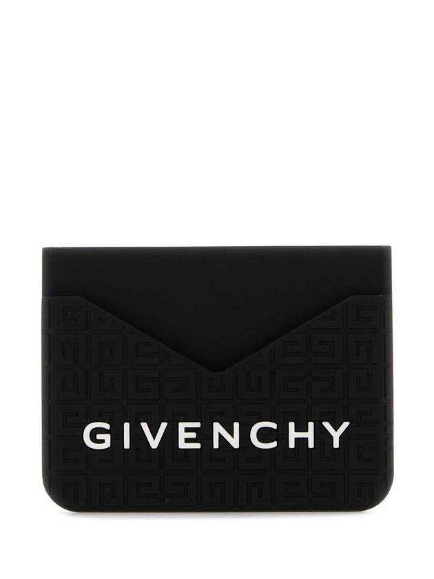 4G Logo Print Rubber Card Wallet Black - GIVENCHY - BALAAN 1