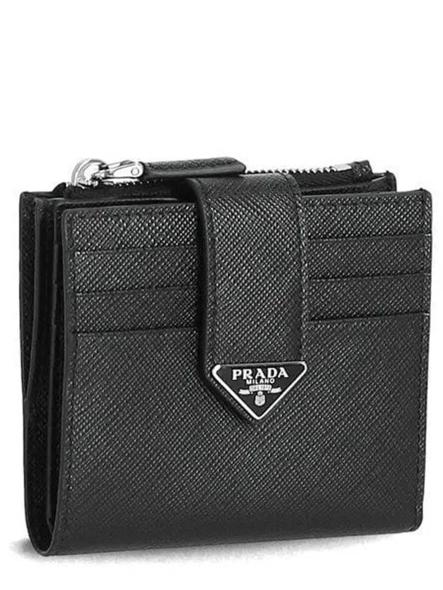 Triangle Logo Saffiano Card Wallet Black - PRADA - BALAAN 2